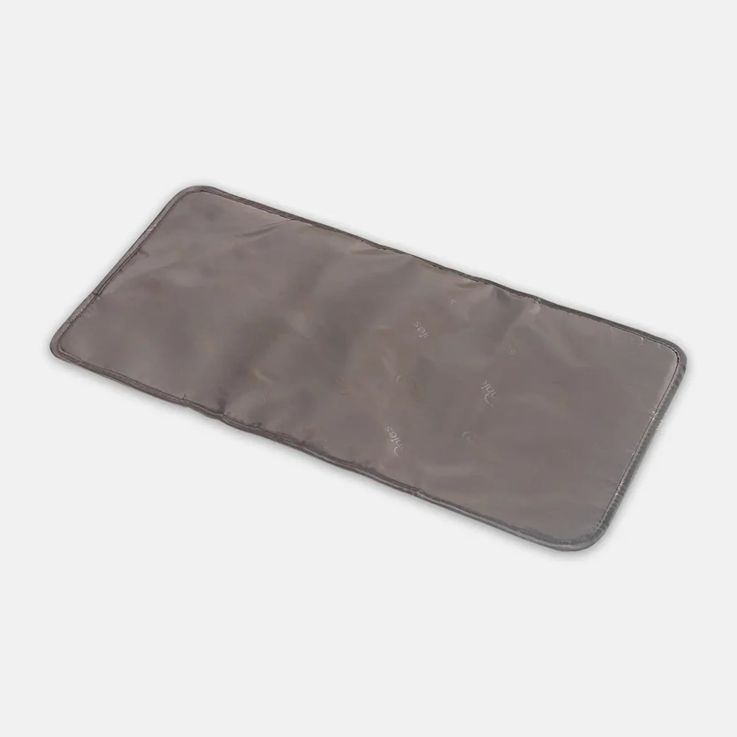 Gray rectangular mat on a light gray background