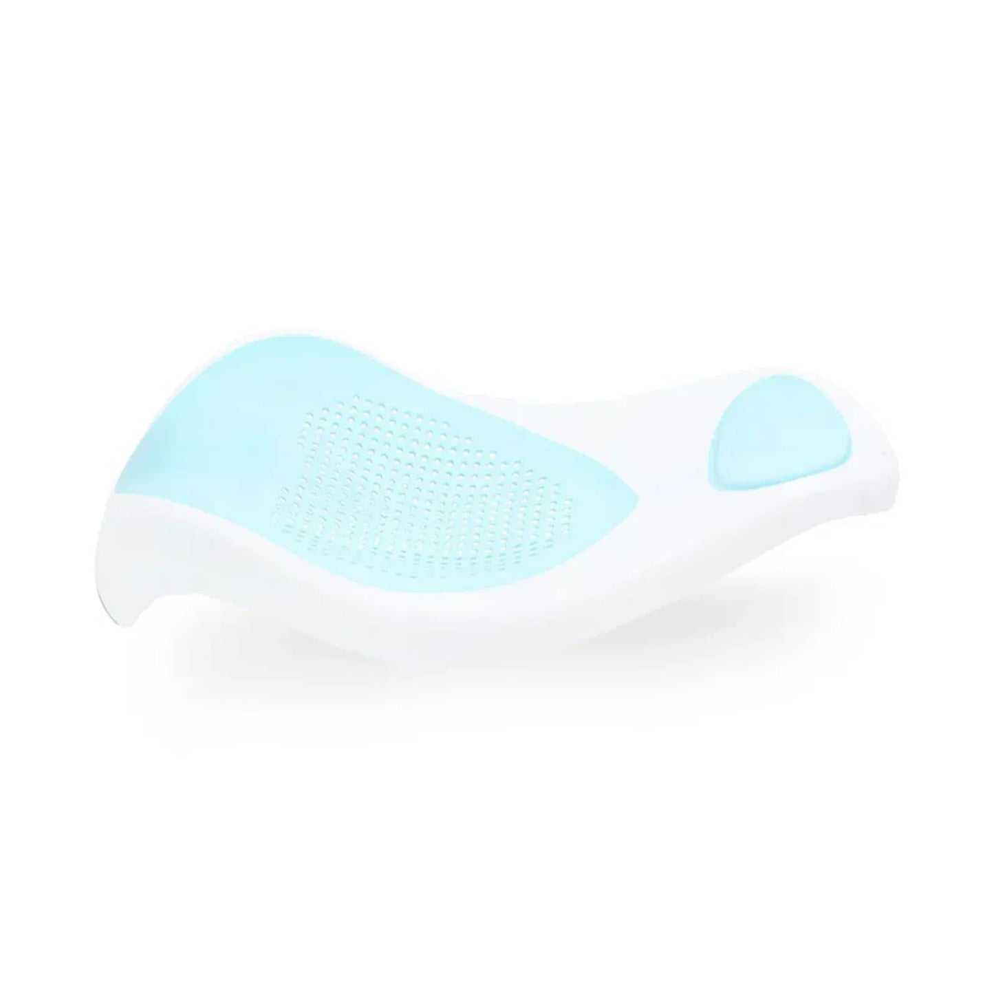 White cushion with blue gel inserts on a white background