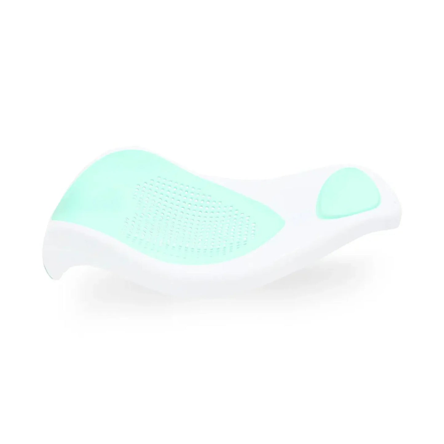 White and green cushion on a white background