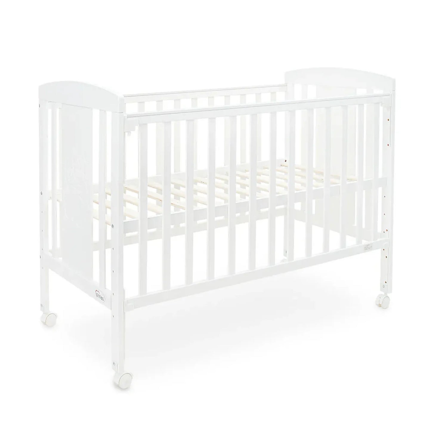 White crib on a white background