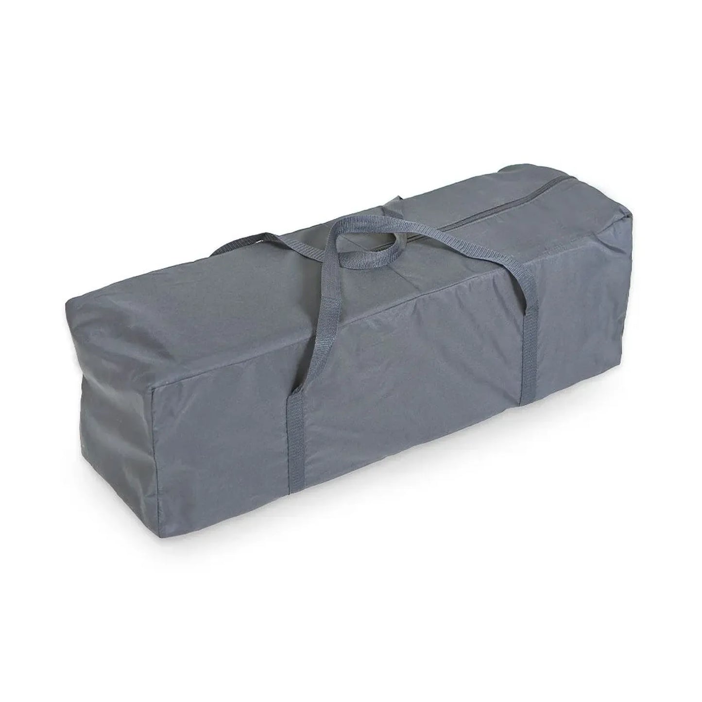 Gray storage bag with a handle on a white background