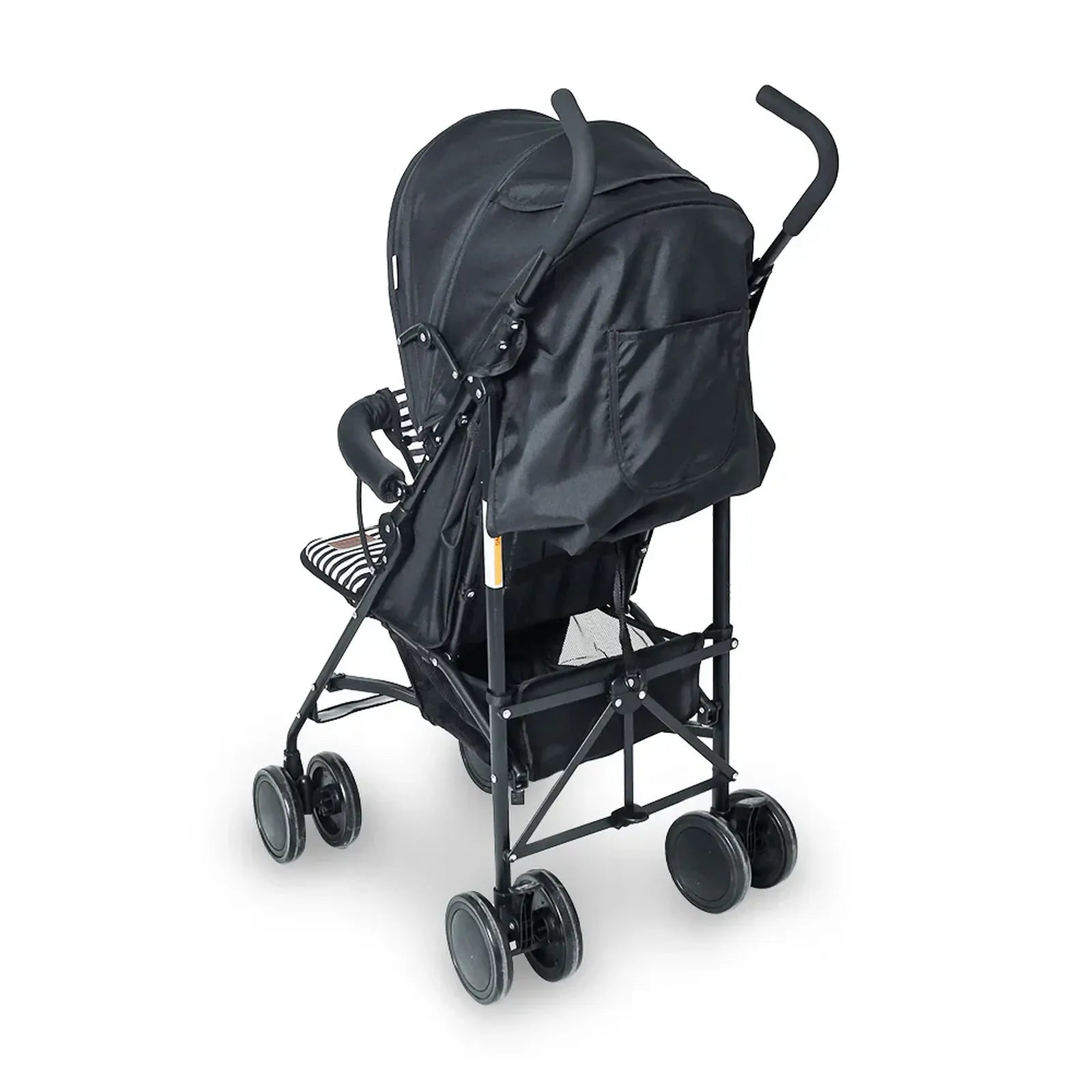 Black stroller on a white background