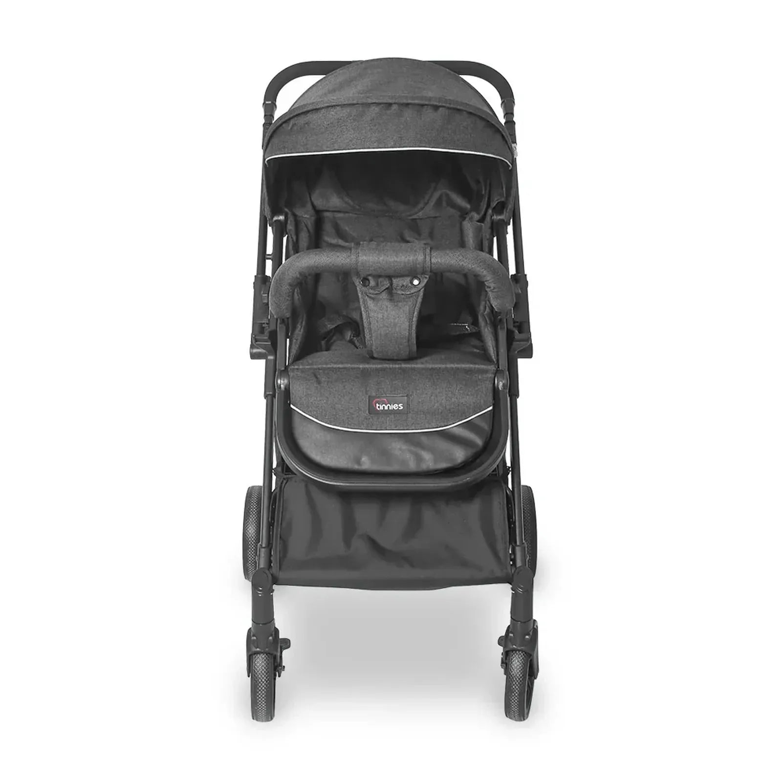 Black stroller on a white background