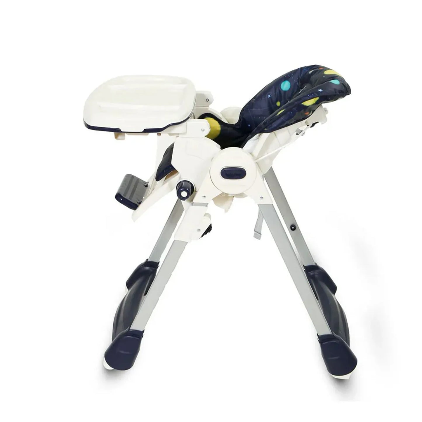 Child safety seat with adjustable straps on a white background