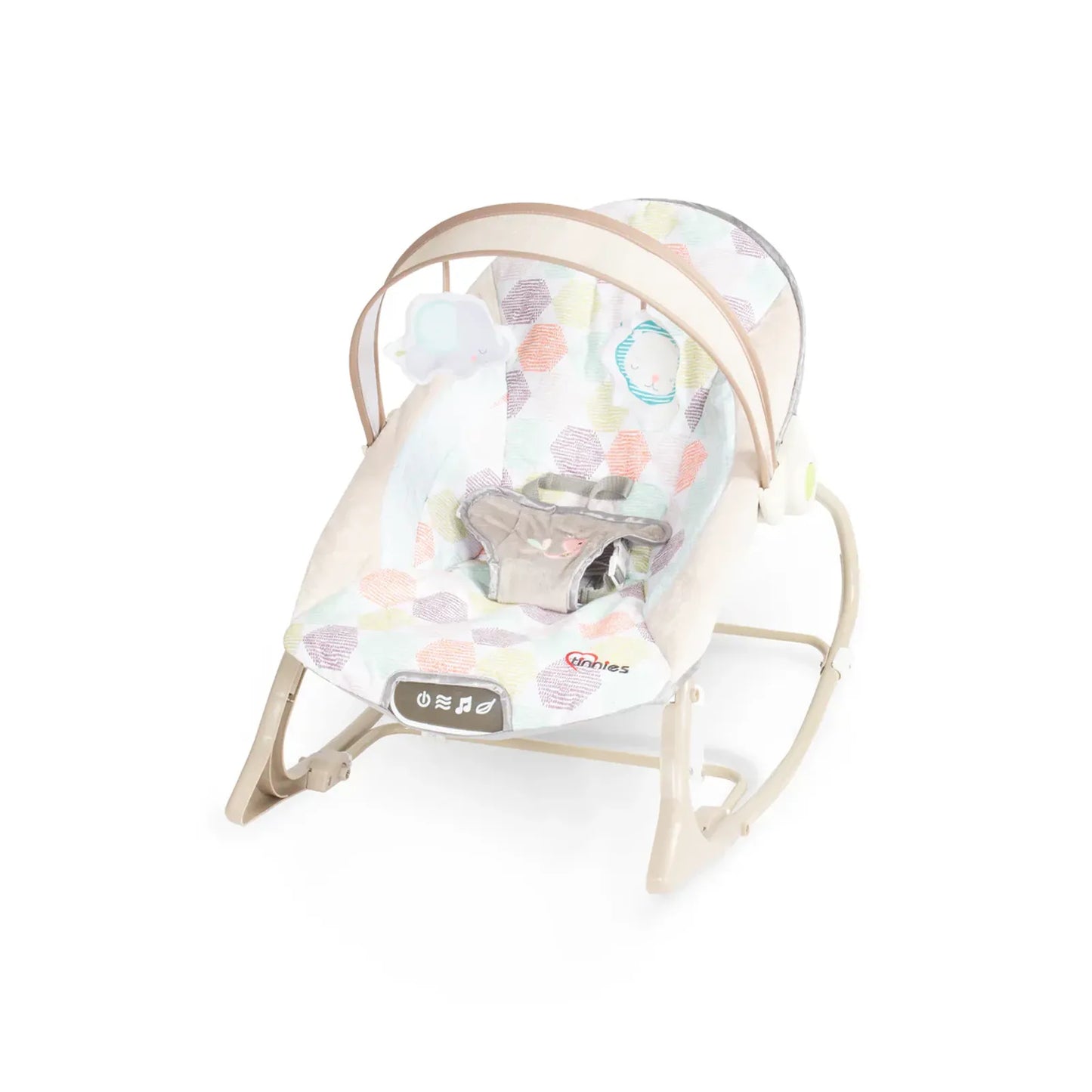 Baby swing with floral pattern on a white background