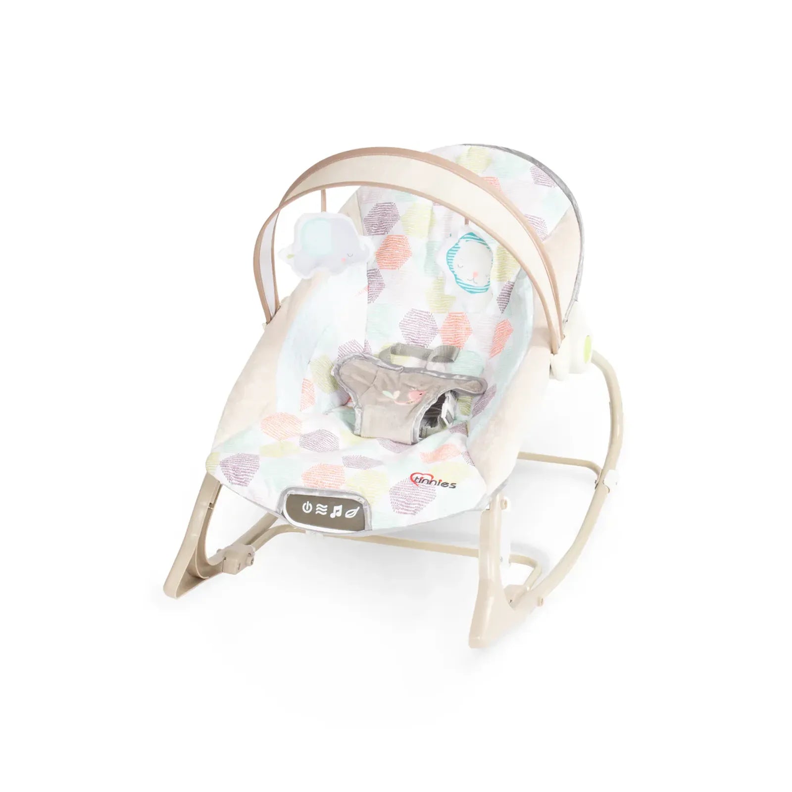Baby swing with floral pattern on a white background