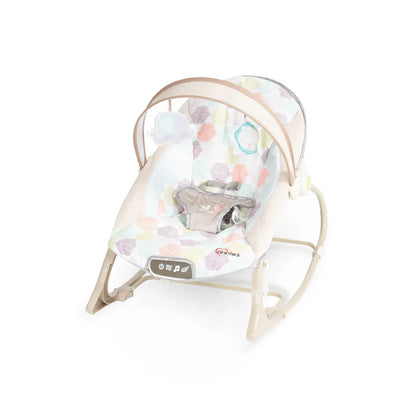 Baby swing with floral pattern on a white background