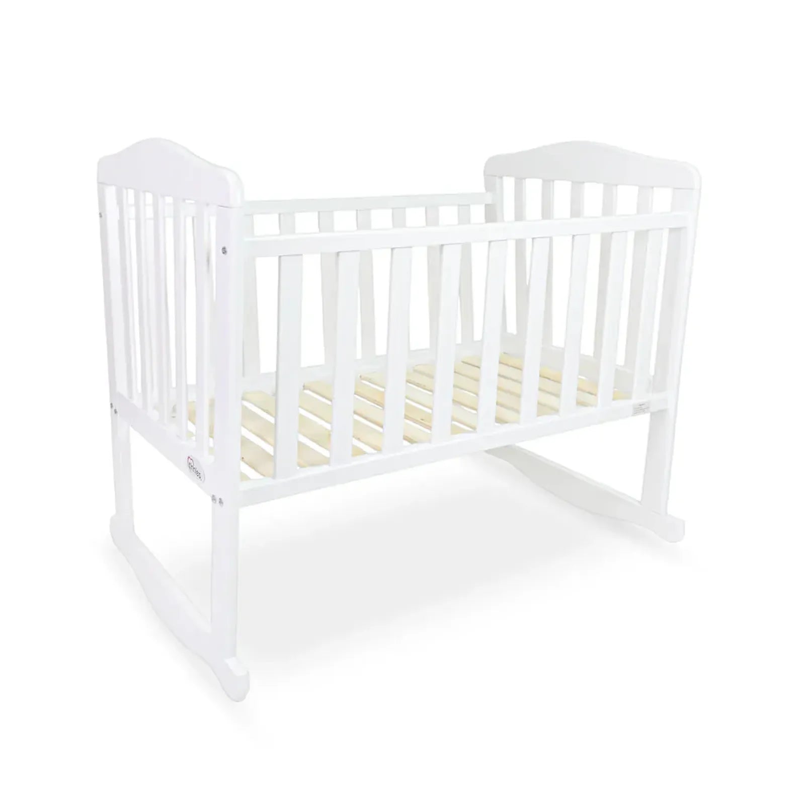 White crib on a white background