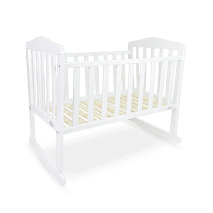 White crib on a white background