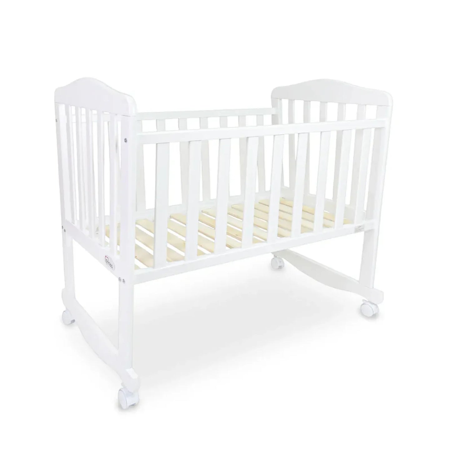 White crib on a white background