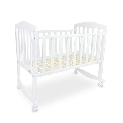 White crib on a white background