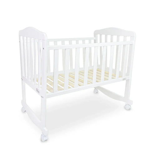 White crib on a white background