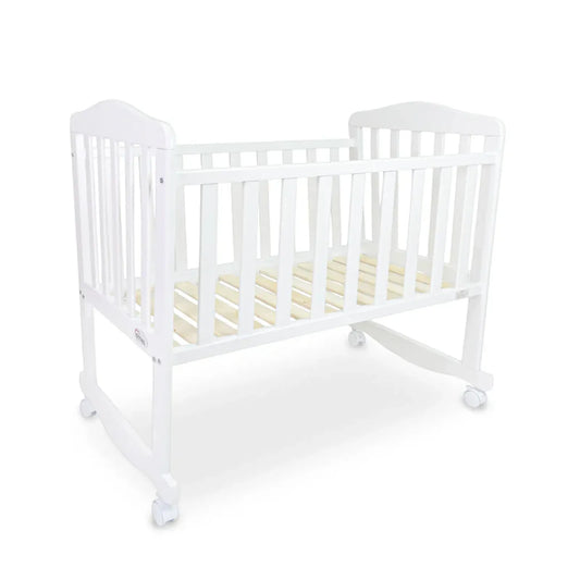 White crib on a white background