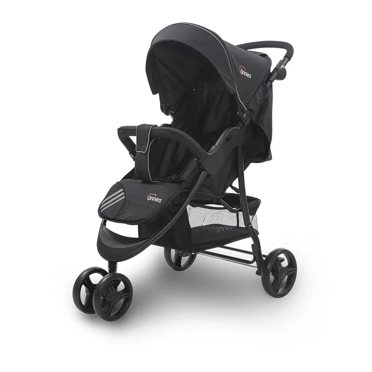 Black stroller on a white background
