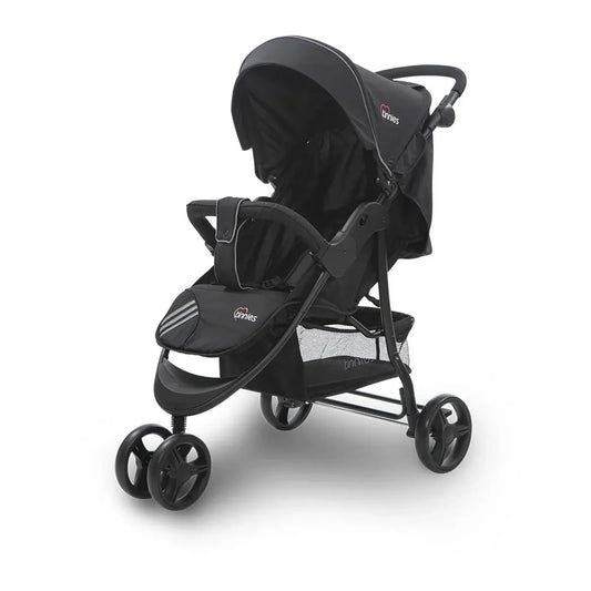 Black stroller on a white background