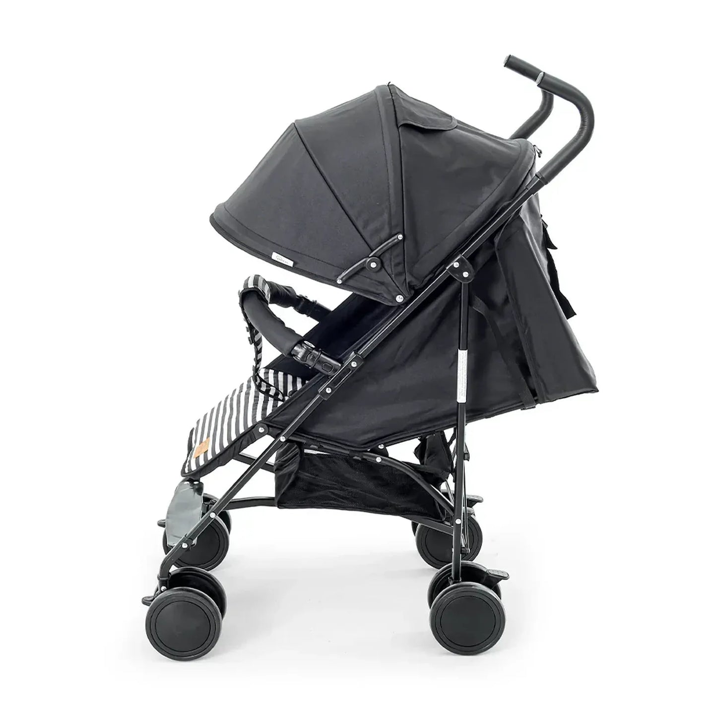Black stroller on a white background
