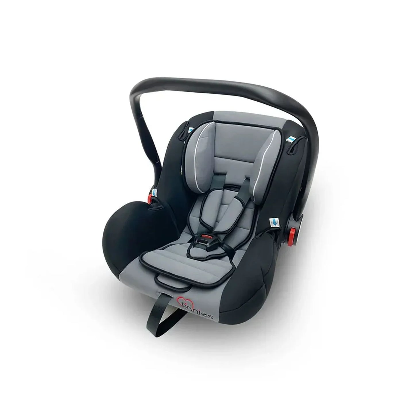 Gray and black car seat on a white background