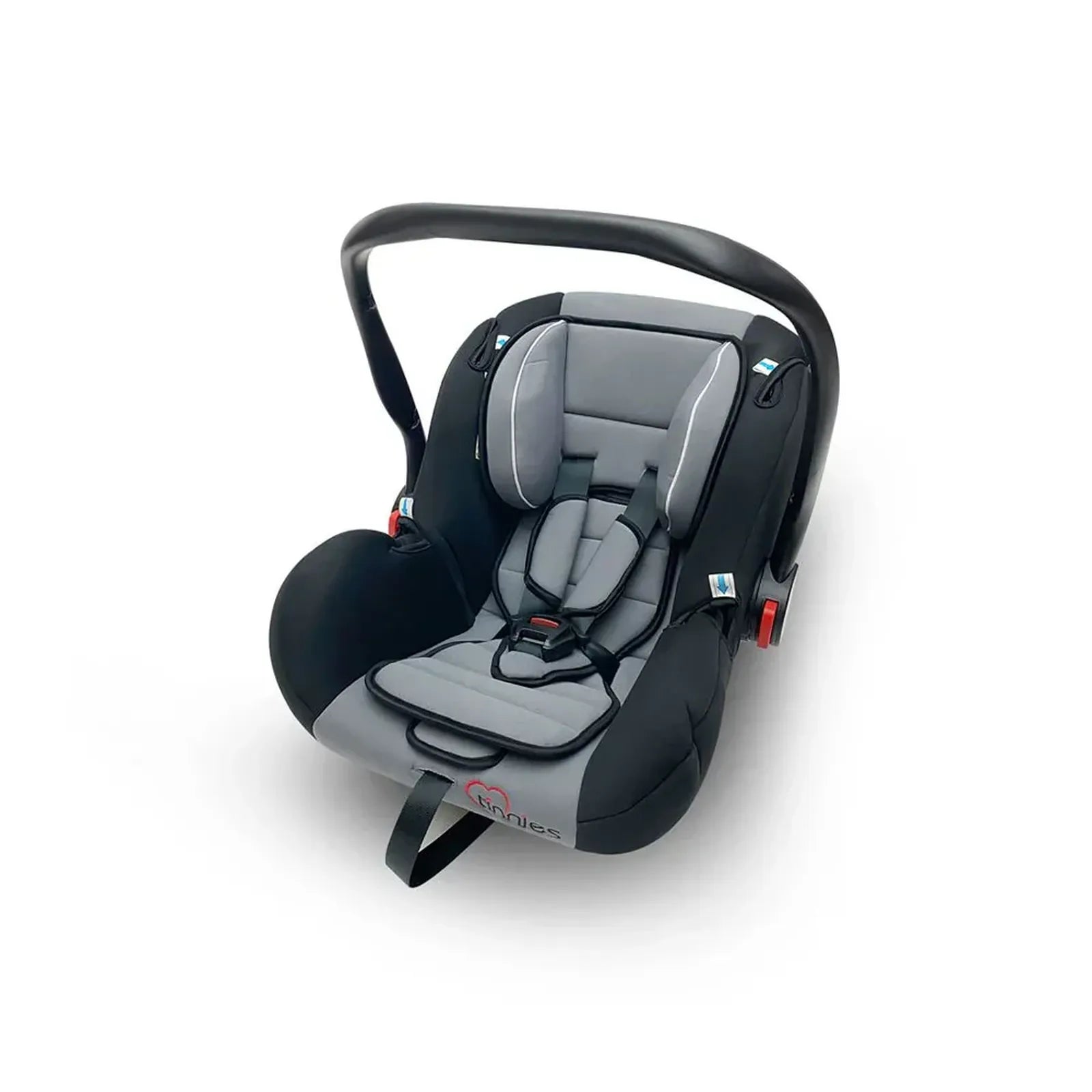Gray and black car seat on a white background