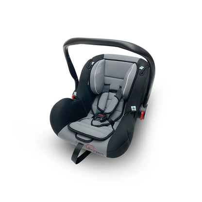 Gray and black car seat on a white background