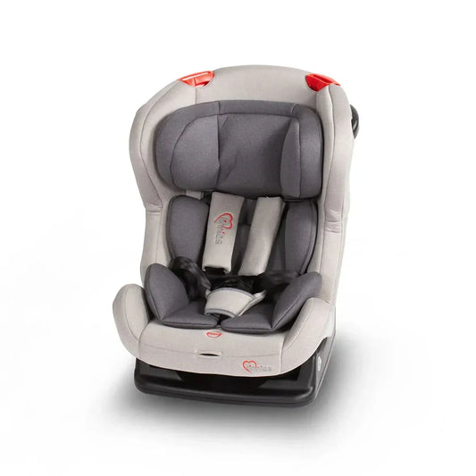 Gray and red car seat on a white background