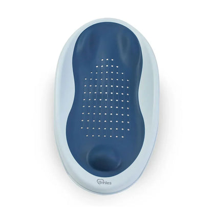 Blue and light blue foot bath product on a white background