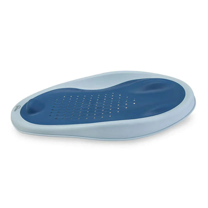 Blue and gray footrest on a white background