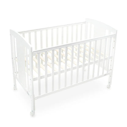 White crib on a white background