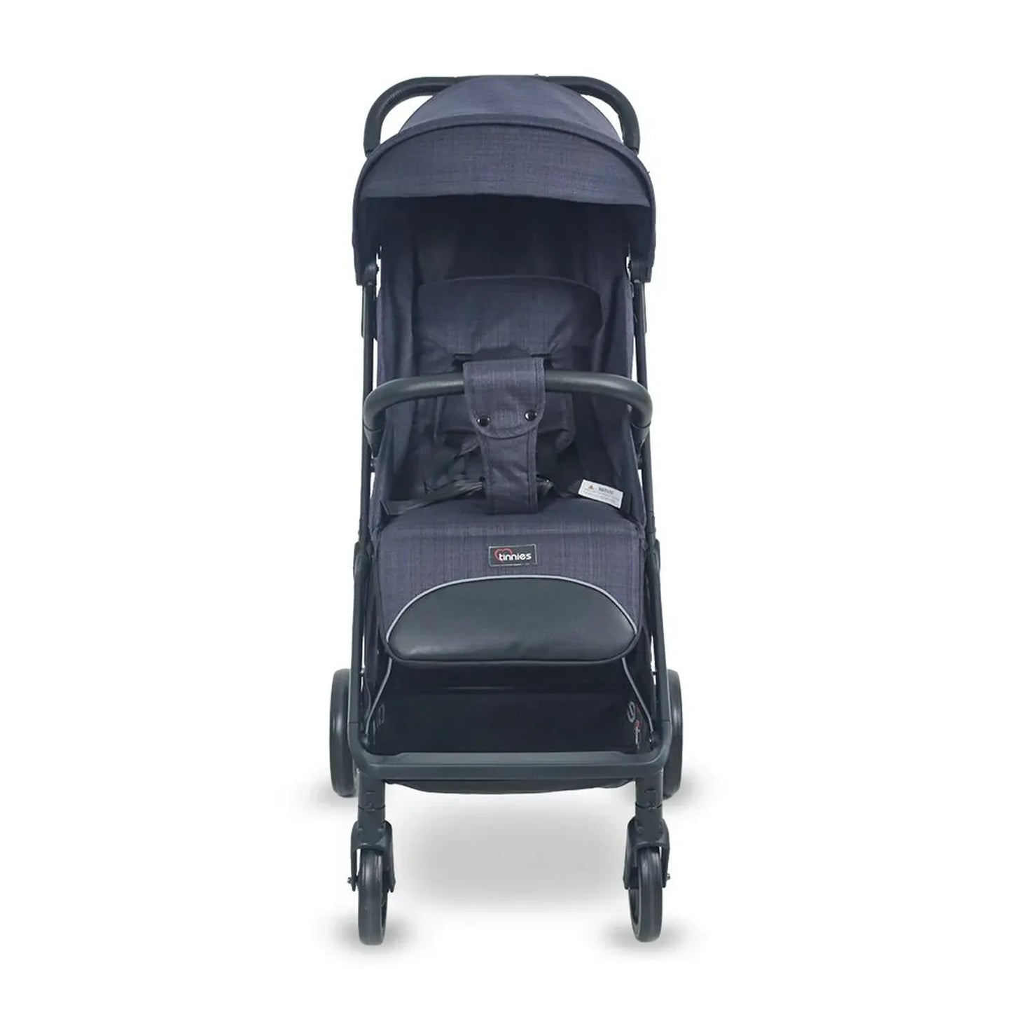 Navy blue stroller on a white background