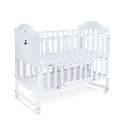 White crib on a white background