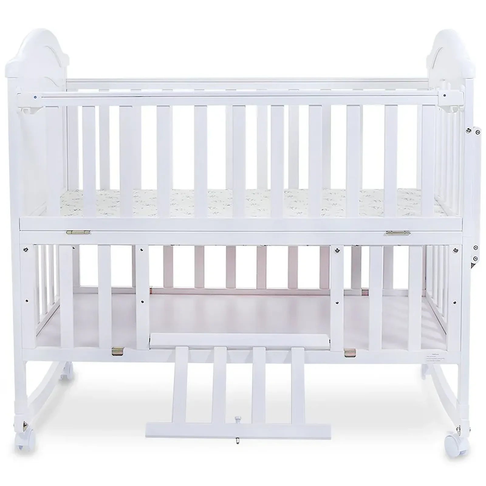 White crib on a white background