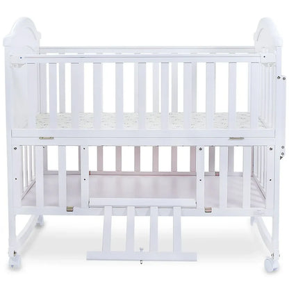 White crib on a white background