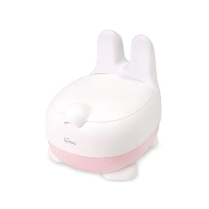 White and pink bunny-shaped product on a white background