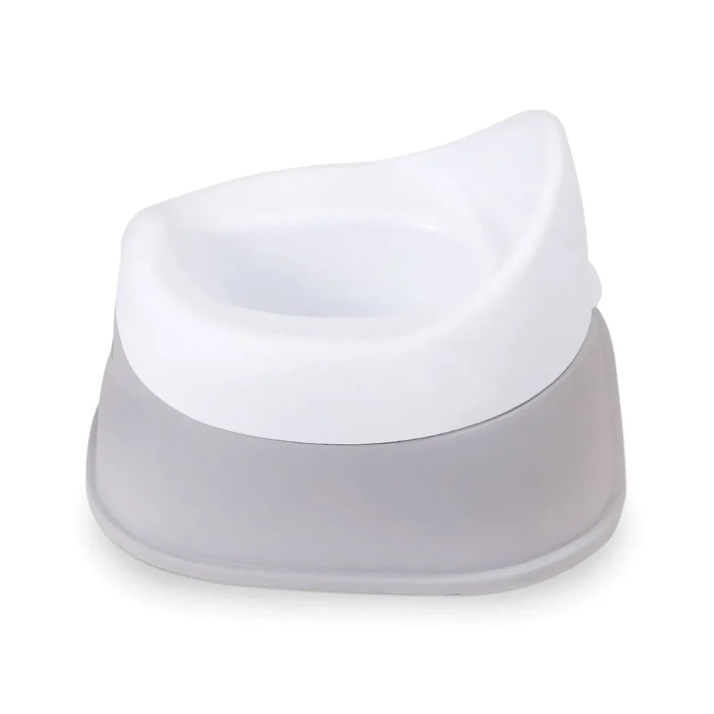 White and gray cushion on a white background