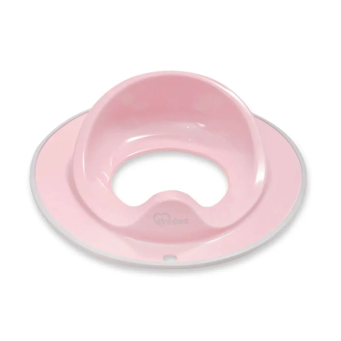 Pink baby toilet seat on a white background